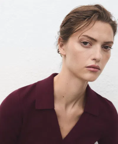 Mango Women's Shirt Collar Fine-knit Sweater In Multi