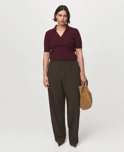 Mango Women's Shirt Collar Fine-knit Sweater In Multi