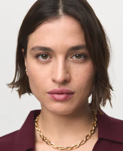 Mango Women's Shirt Collar Fine-knit Sweater In Multi