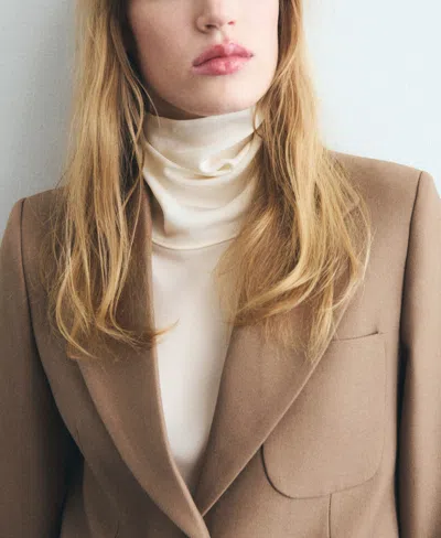 Mango Women's Pockets Wool Blend Suit Blazer In Neutral