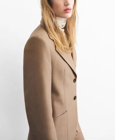 Mango Women's Pockets Wool Blend Suit Blazer In Neutral