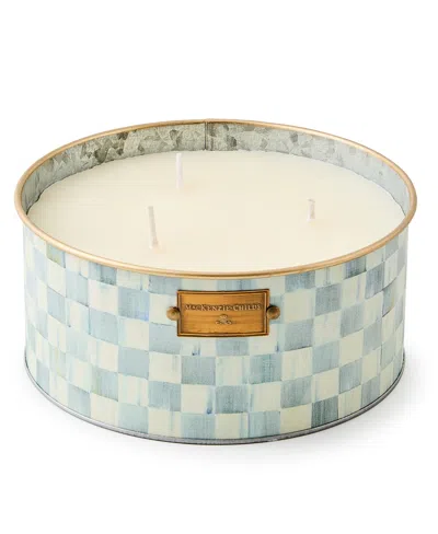 Mackenzie-childs Sterling Check Large Citronella Candle In White