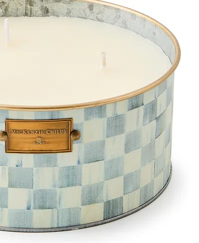 Mackenzie-childs Sterling Check Large Citronella Candle In White