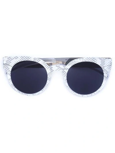 Shop Mykita 'maison Margiela' Python Transfer Sunglasses - Black
