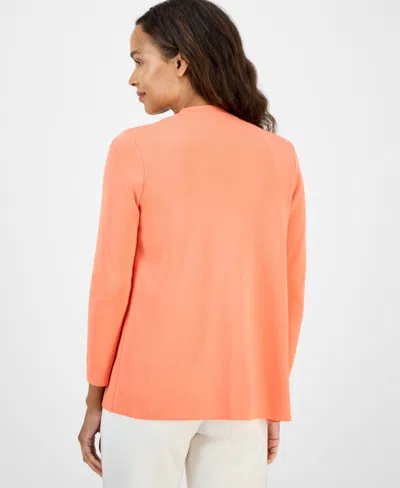 Ak Anne Klein Women's Newport Open-front Cardigan In Orange