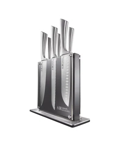 Cuisine::pro Damashiro Kumi 7-pc. Knife Block Set In Silver