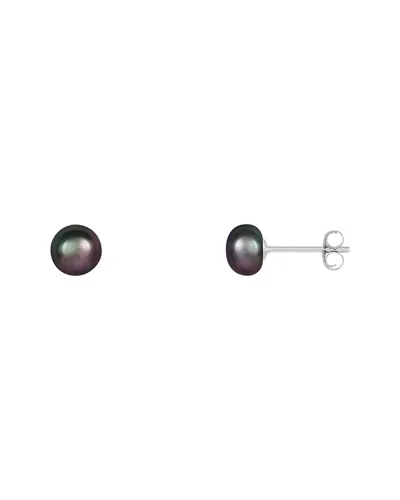 Splendid Pearls 14k 4mm Pearl Earrings In Black