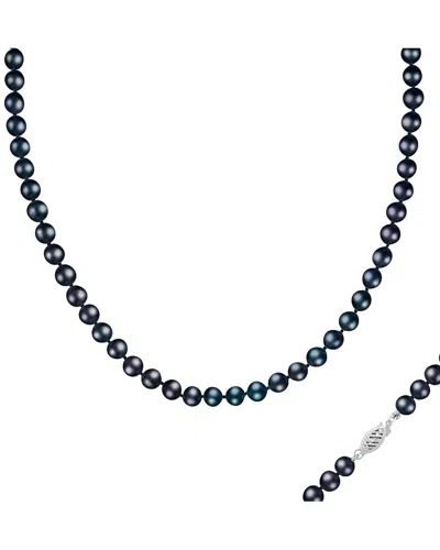 Splendid Pearls Silver 6mm Pearl Necklace In Blue