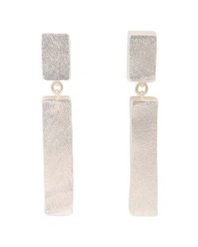 Saachi Brushed Geometric Drop Earrings In Gray