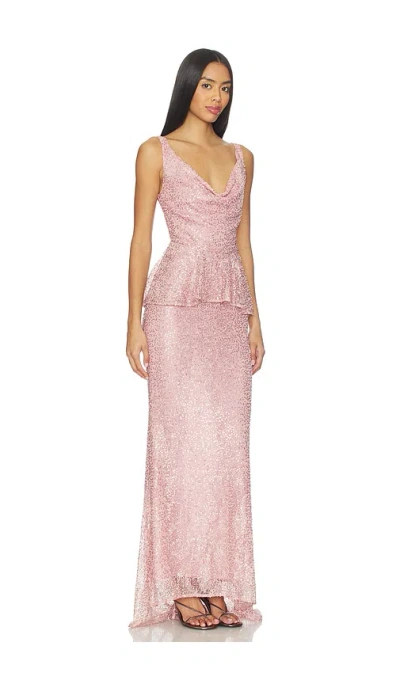 Aknvas Klara Beaded Gown In Purple