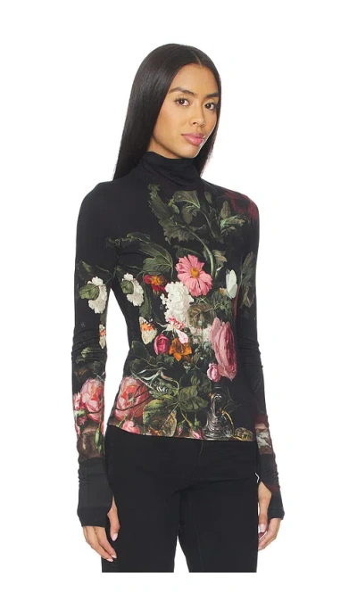 Alice And Olivia Delaina Long-sleeve Turtleneck Top In Multi