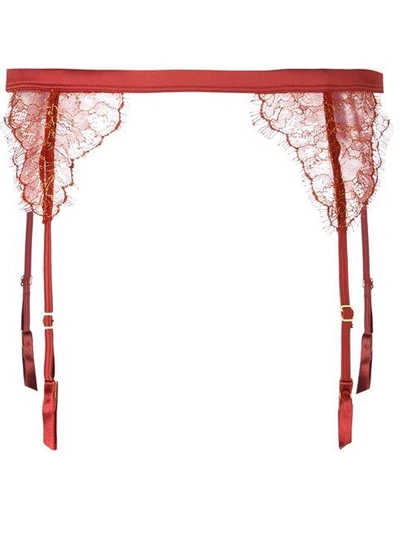 Shop Maison Close 'jardin Imperial' Garter Belt In Red