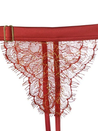 Shop Maison Close 'jardin Imperial' Garter Belt In Red