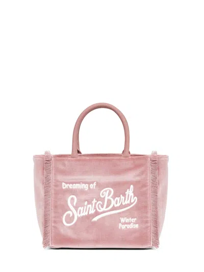 Mc2 Saint Barth Tote Bag Featuring Top Handles And Fringed Edges In Pink