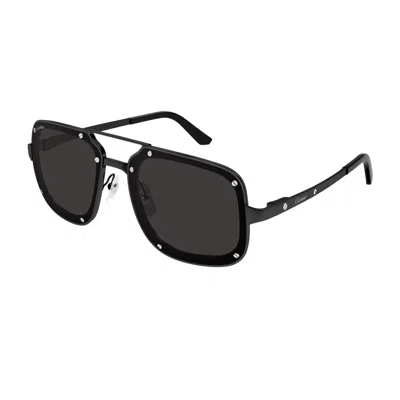 Cartier Ct0194s Santos De Sunglasses In Black