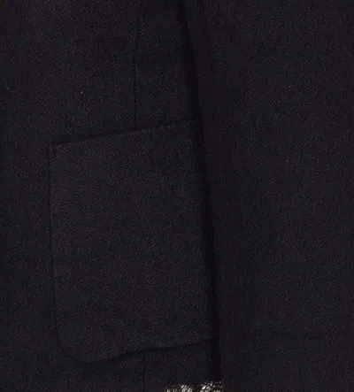 Uma Wang Distressed Frayed Hem Jacket With Front Pockets In Black