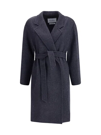 Max Mara Denim-effect Wool Carnia Coat In Blue
