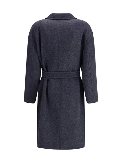 Max Mara Denim-effect Wool Carnia Coat In Blue