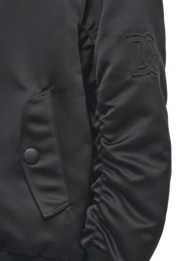 Dolce & Gabbana Oversized Jacket With Embossed Print In Black