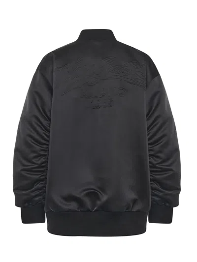 Dolce & Gabbana Oversized Jacket With Embossed Print In Black