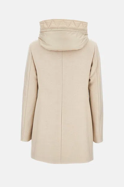 Fay Ivory Short Coat With Tailored Silhouette And Minimalist Design In Neutral