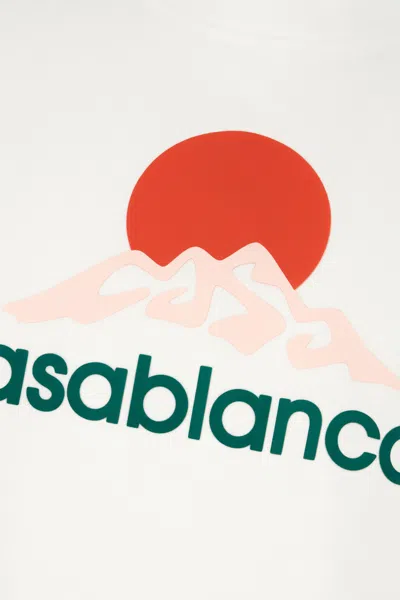 Casablanca Multicolour Graphic T-shirt With Organic Cotton Comfort In White