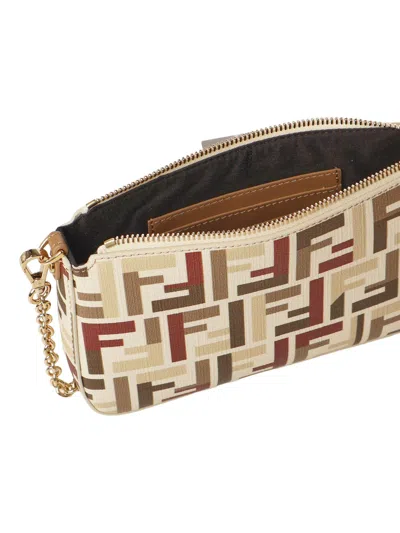 Fendi Pouch With Chain In Multicolor Ff Fabric In Multi
