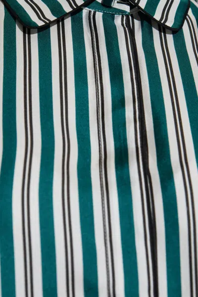 Max Mara Printed Silk Cropped Shirt In Green