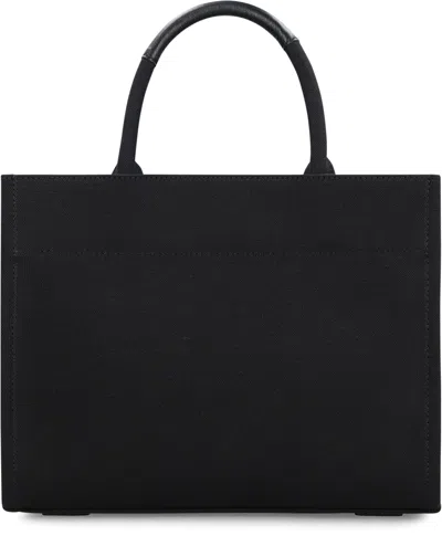 Versace Studded Logo Canvas Tote Bag In Black