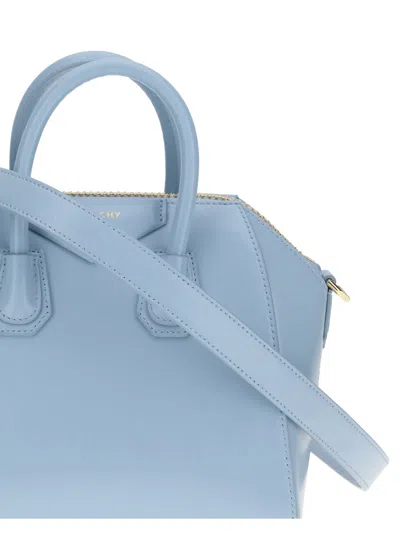 Givenchy Antigona Mini Top-handle Bag In Patent Leather In Blue