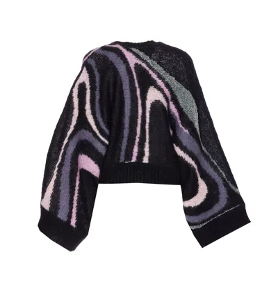 Pucci Embroidered Mohair Blend Oversize Sweater In Black