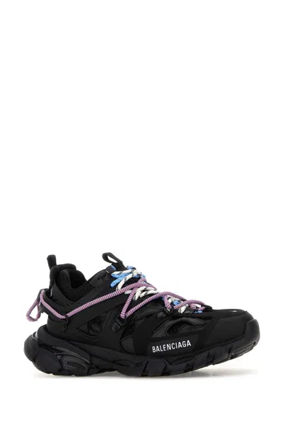Balenciaga Black Mesh And Rubber Track Trail Laces Sneakers In Multi