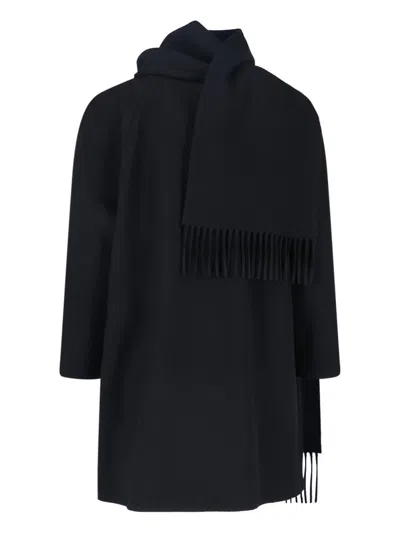 Balenciaga Casual Jacket With Scarf And Pockets In Black