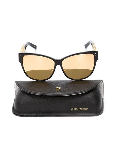 Shop Linda Farrow '411' Sunglasses In Black