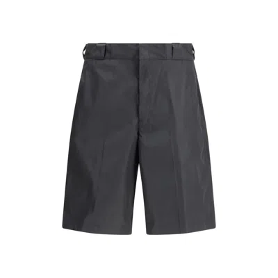 Prada Re-nylon Bermuda Shorts In Gray