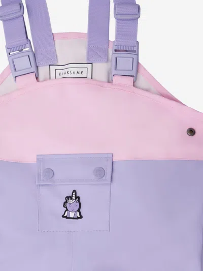 Roarsome Girls Sparkle The Unicorn Waterproof Trousers In Purple