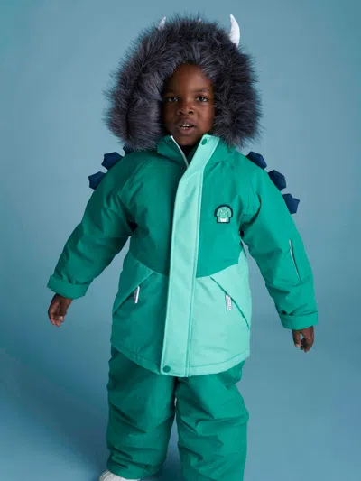 Roarsome Kids Spike The Dinosaur Ski Jacket In Green