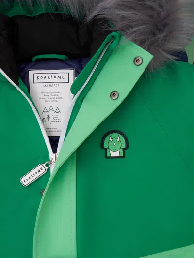 Roarsome Kids Spike The Dinosaur Ski Jacket In Green