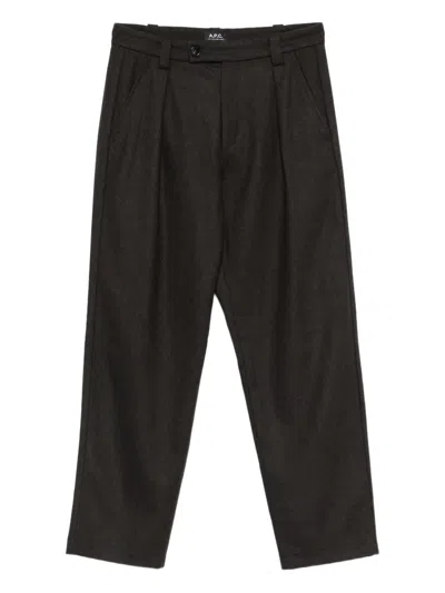 Apc Pleated Trousers In Black