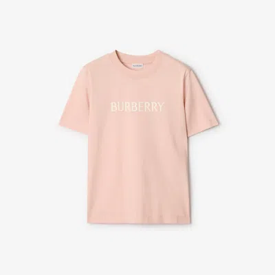 Burberry Regular Fit Logo Cotton T-shirt Clothing In Pink