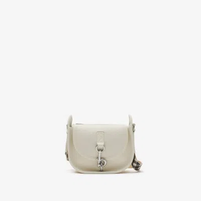 Burberry Mini B Clip Checked-strap Cross Body Bag In Neutral