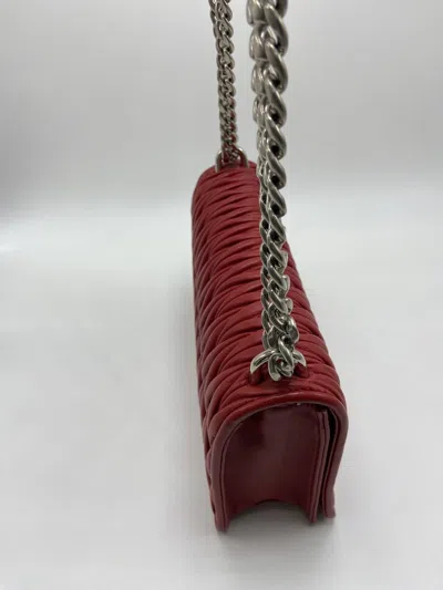 Miu Miu Flap Shoulder Bag In Burgundy