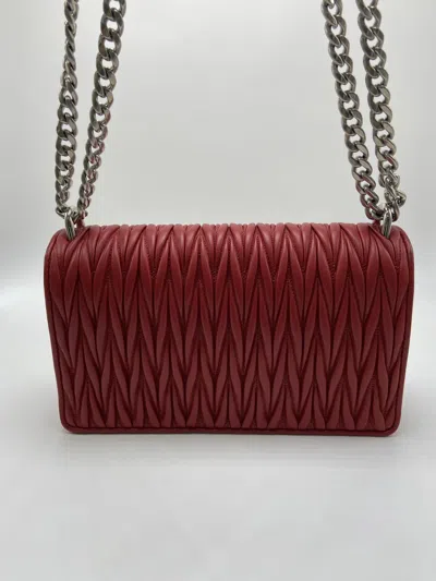 Miu Miu Flap Shoulder Bag In Burgundy