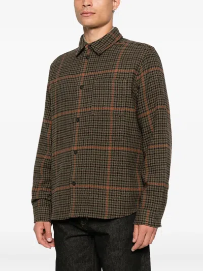 Les Deux Check-print Pocket Shirt In Brown