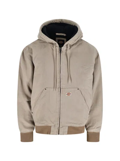 Dickies Relaxed Fit Jacket With Hood And Pockets In Neutral
