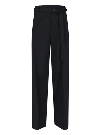 Eudon Choi Tailored Black Trousers With Straight-leg Cut In Black