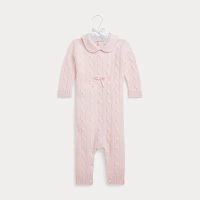 Ralph Lauren Cable-knit Cashmere Coverall In Pink