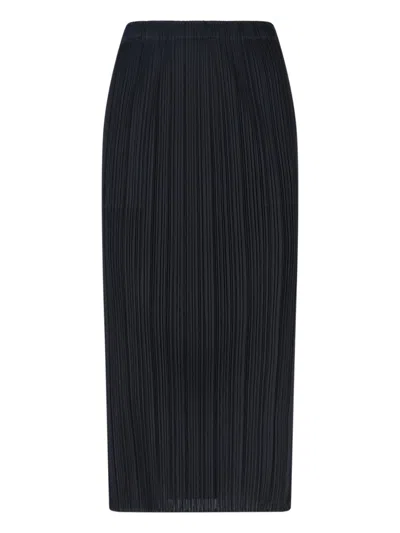 Pleats Please 'basics' Midi Skirt In Blue