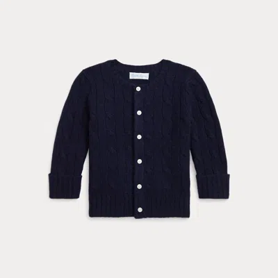 Ralph Lauren Cable-knit Cashmere Cardigan In Blue