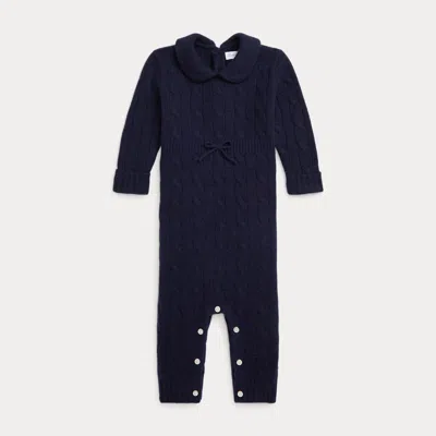 Ralph Lauren Cable-knit Cashmere Coverall In Blue